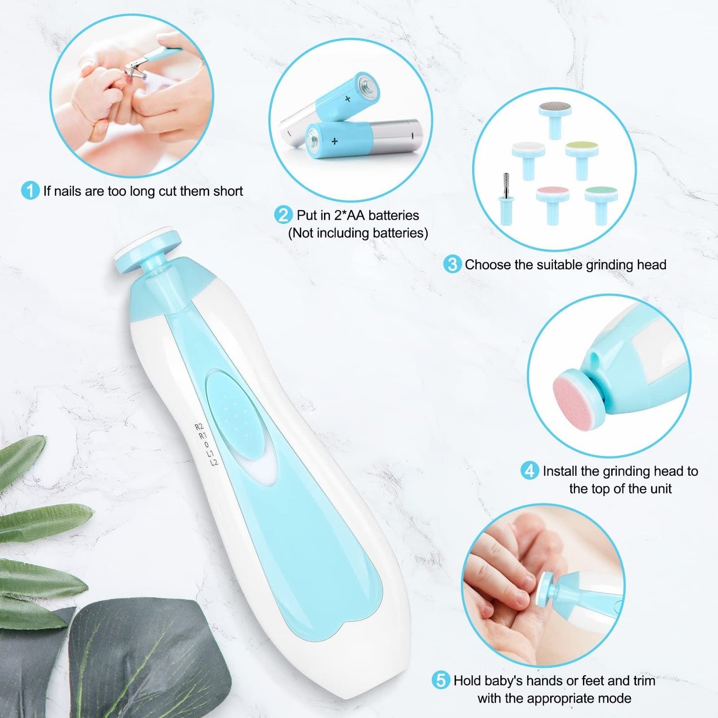 Electric Nail Trimmer for Babies & Adults