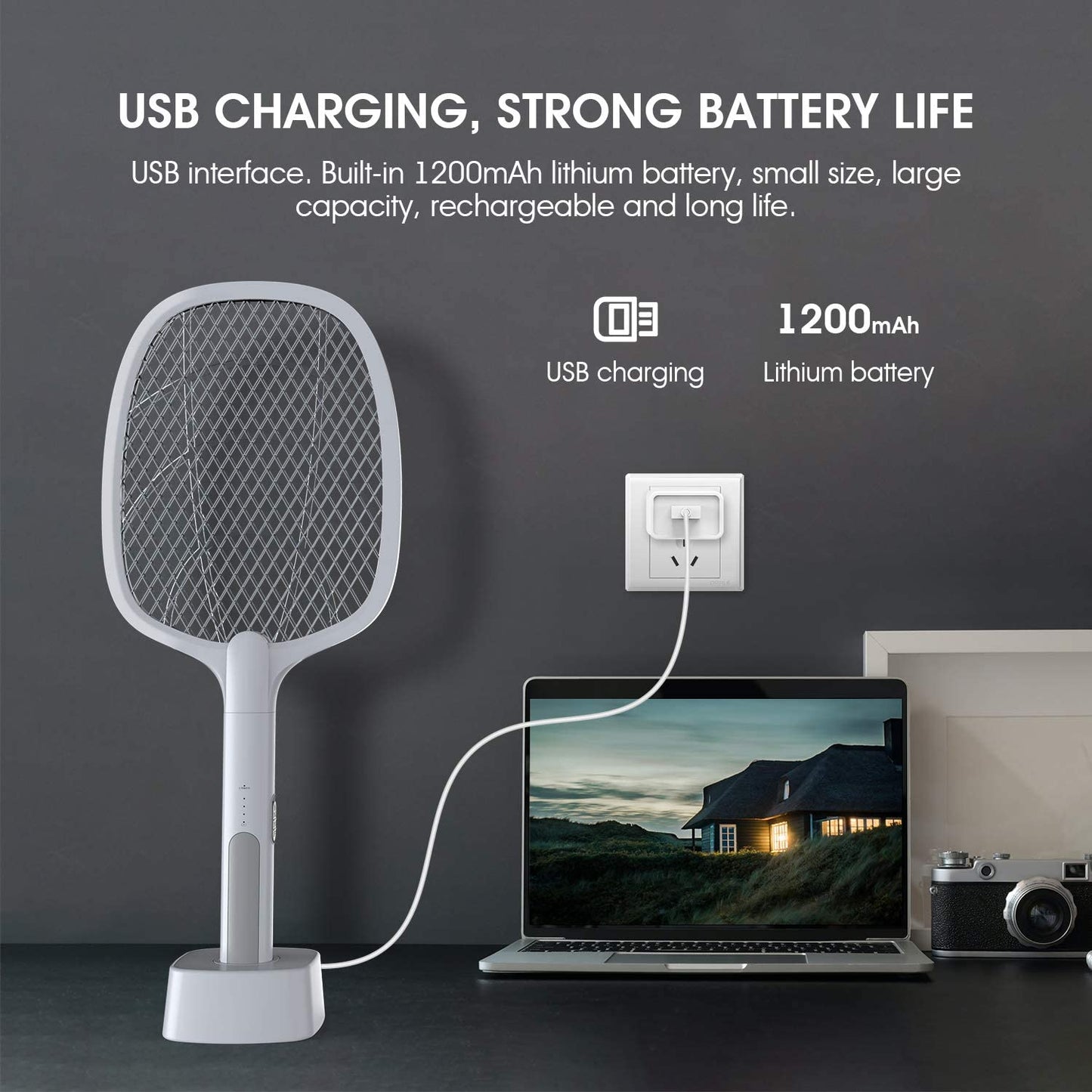 Mosquito Fly Killer Racket With USB Charging