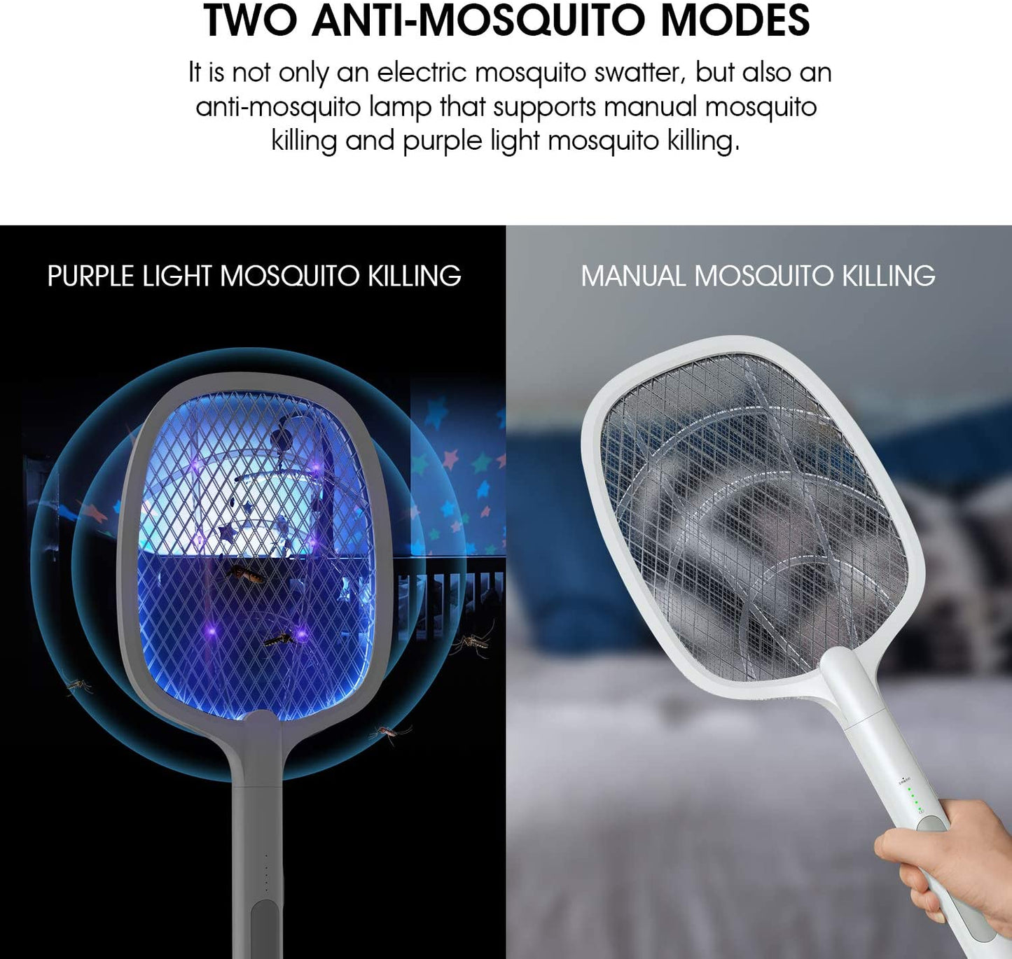 Mosquito Fly Killer Racket With USB Charging